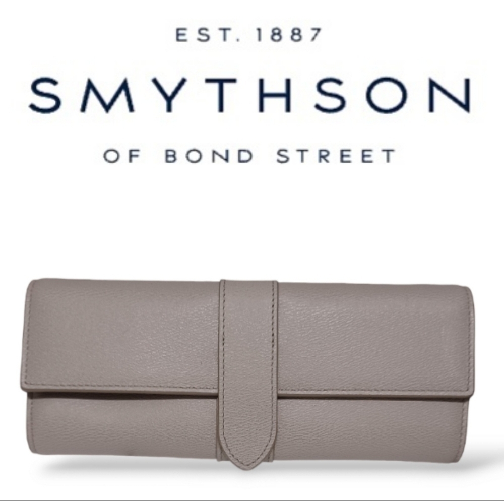 Auth! New! Smythson of Bond Street Small Jewelry Roll Case Pouch in Pana…
